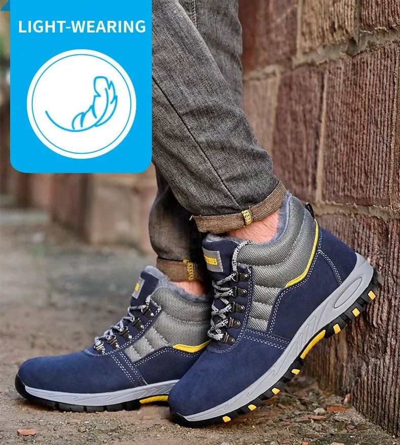 High Quality Winter Boots Men Steel Toe Cap Safety Boots Work Shoes Men Puncture-Proof Work Boots Plush Warm Safety Shoes male - MANDOTOS INTERNATIONAL
