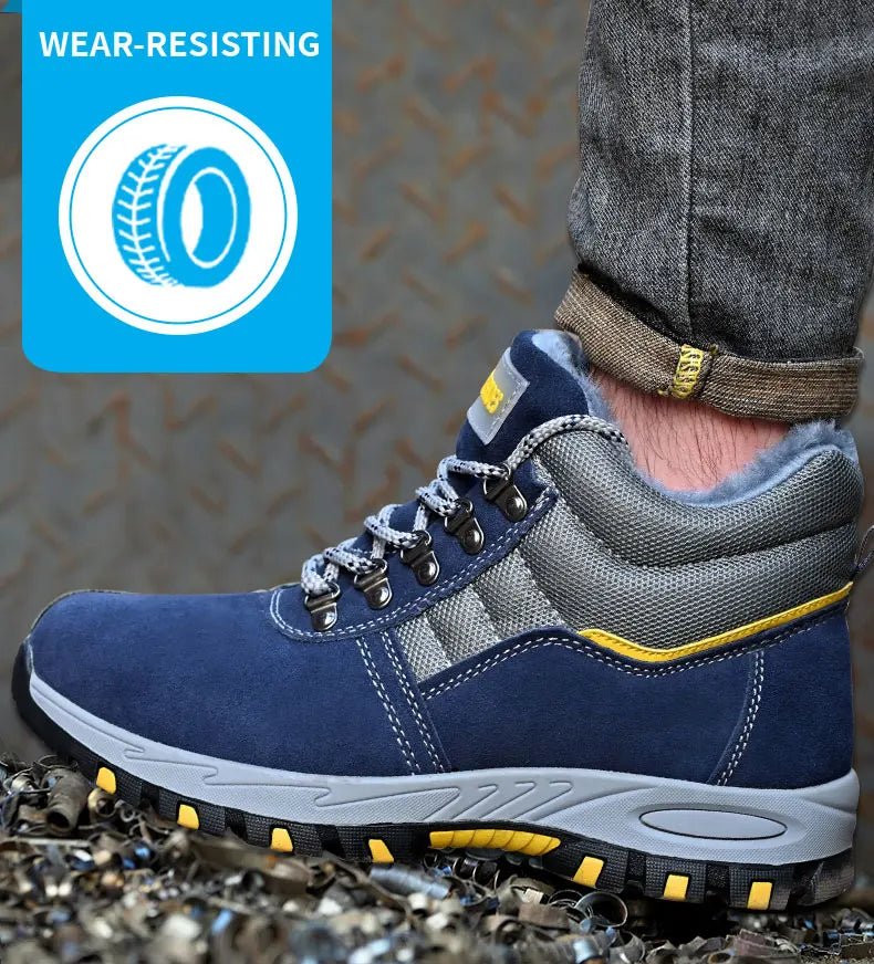 High Quality Winter Boots Men Steel Toe Cap Safety Boots Work Shoes Men Puncture-Proof Work Boots Plush Warm Safety Shoes male - MANDOTOS INTERNATIONAL