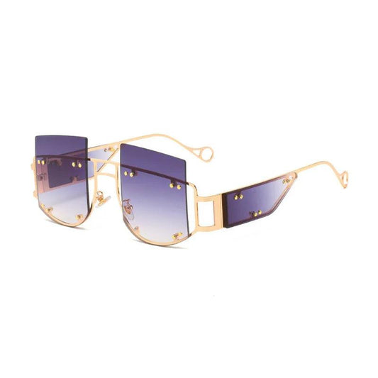 Hollow Out Oversized Women Square Sunglasses 2022 Brand Designer Men Sun Glasses Big Frame Oculos De Sol Feminino Sunglasses - MANDOTOS