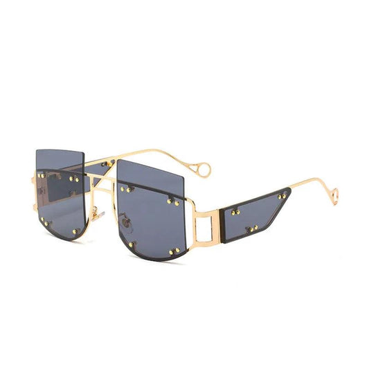 Hollow Out Oversized Women Square Sunglasses 2022 Brand Designer Men Sun Glasses Big Frame Oculos De Sol Feminino Sunglasses - MANDOTOS