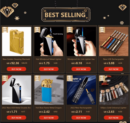 USB Rechargeable Electric Windproof Double Arc Lighter with LED Display - MANDOTOS