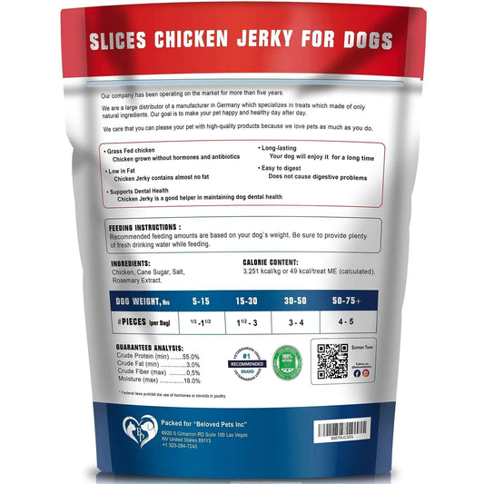 Human-Grade Chicken Jerky for Dogs - 1.5 lb Organic Treats - MANDOTOS
