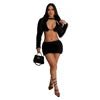 In Stock CY900970 Fleece 3 Piece Set Bikini Skirt Set Club Party Clothing for Ladies - MANDOTOS INTERNATIONAL