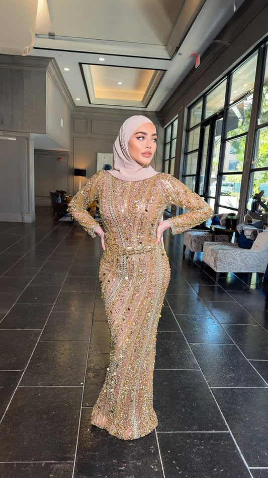 Mariam Long Sleeve Beaded Dress - MANDOTOS INTERNATIONALDresses