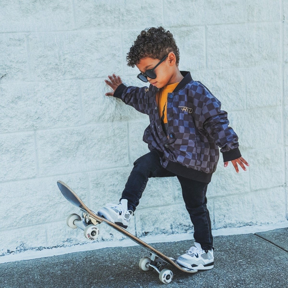 KIDS WATERPROOF LETTERMAN JACKET - CHECKERS - MANDOTOS INTERNATIONAL