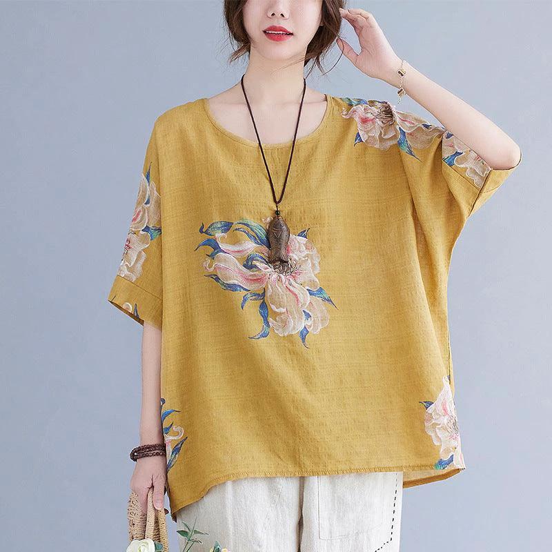 Korean Cotton Hemp Summer Half Sleeve Top - Effortlessly Stylish Comfort - MANDOTOS