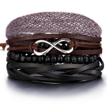 Layered Leather Charm Bracelet - MANDOTOS