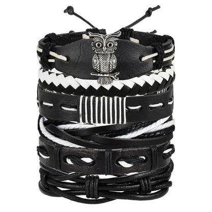 Layered Leather Charm Bracelet - MANDOTOS
