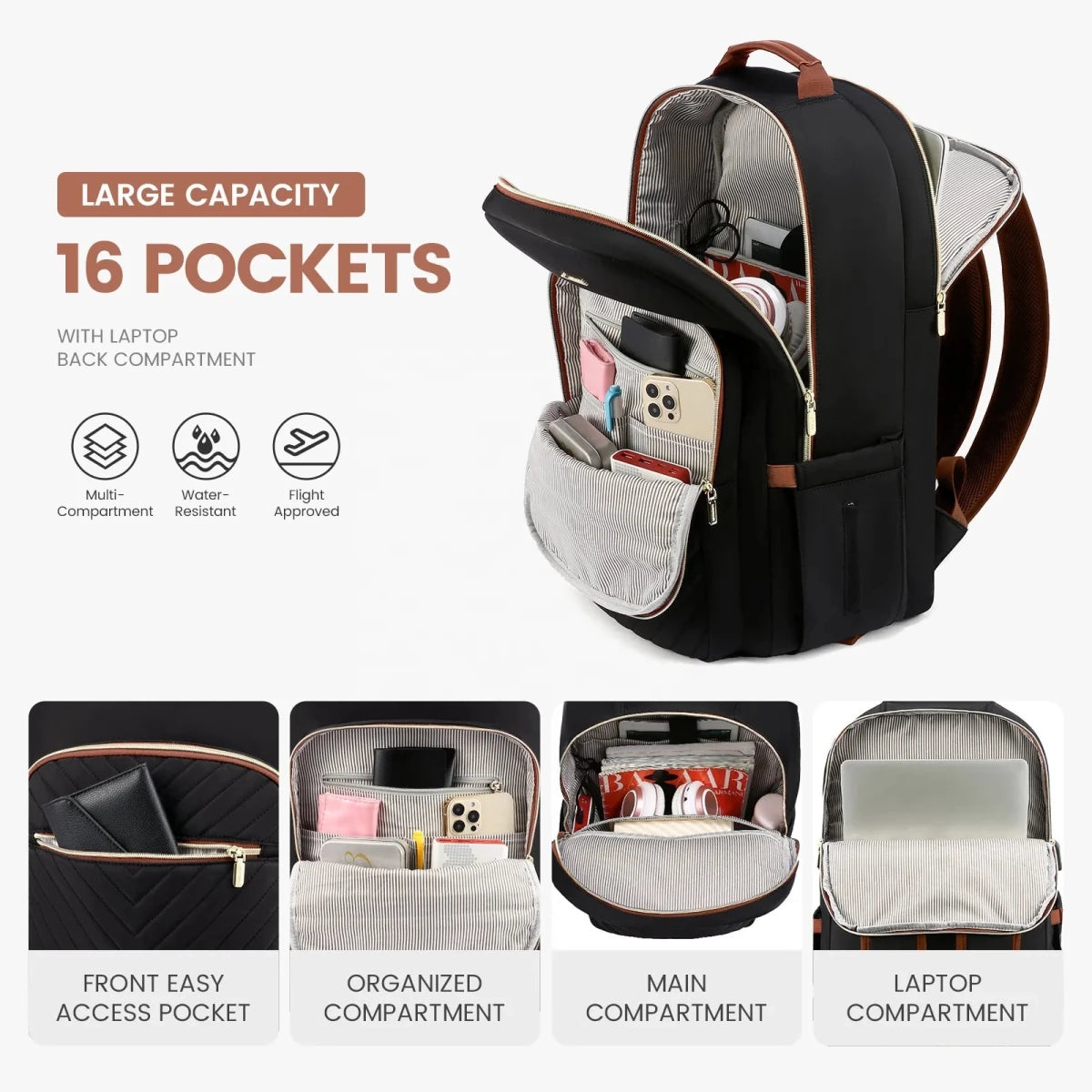 Stylish Waterproof Laptop Backpack for Women Girls - LOVEVOOK College School Bag - MANDOTOS INTERNATIONAL
