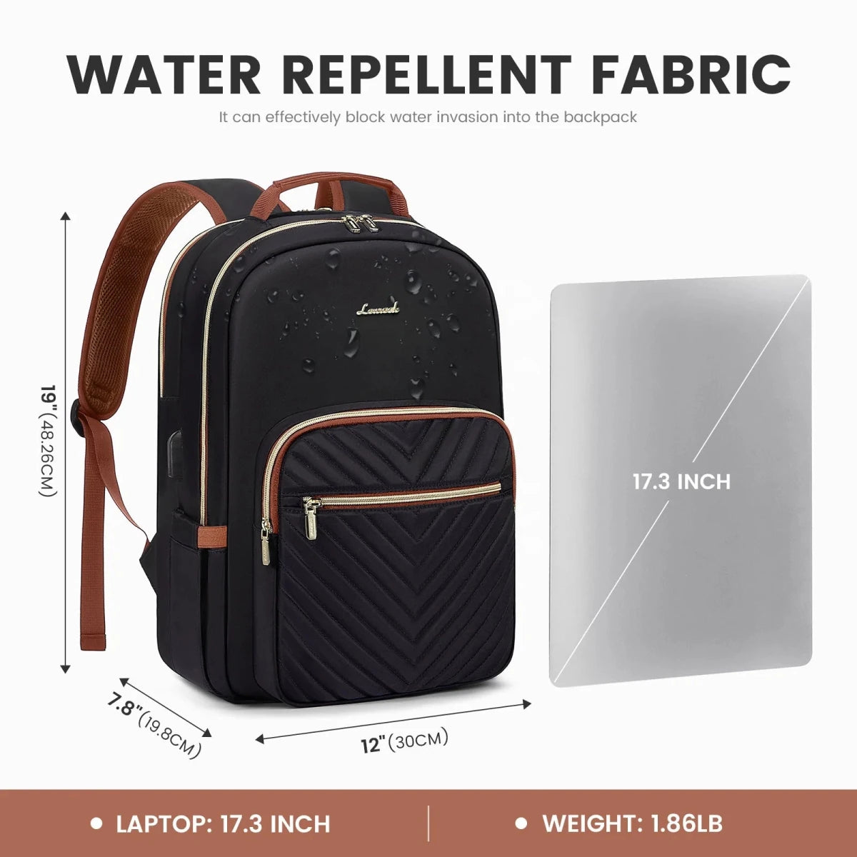 Stylish Waterproof Laptop Backpack for Women Girls - LOVEVOOK College School Bag - MANDOTOS INTERNATIONAL