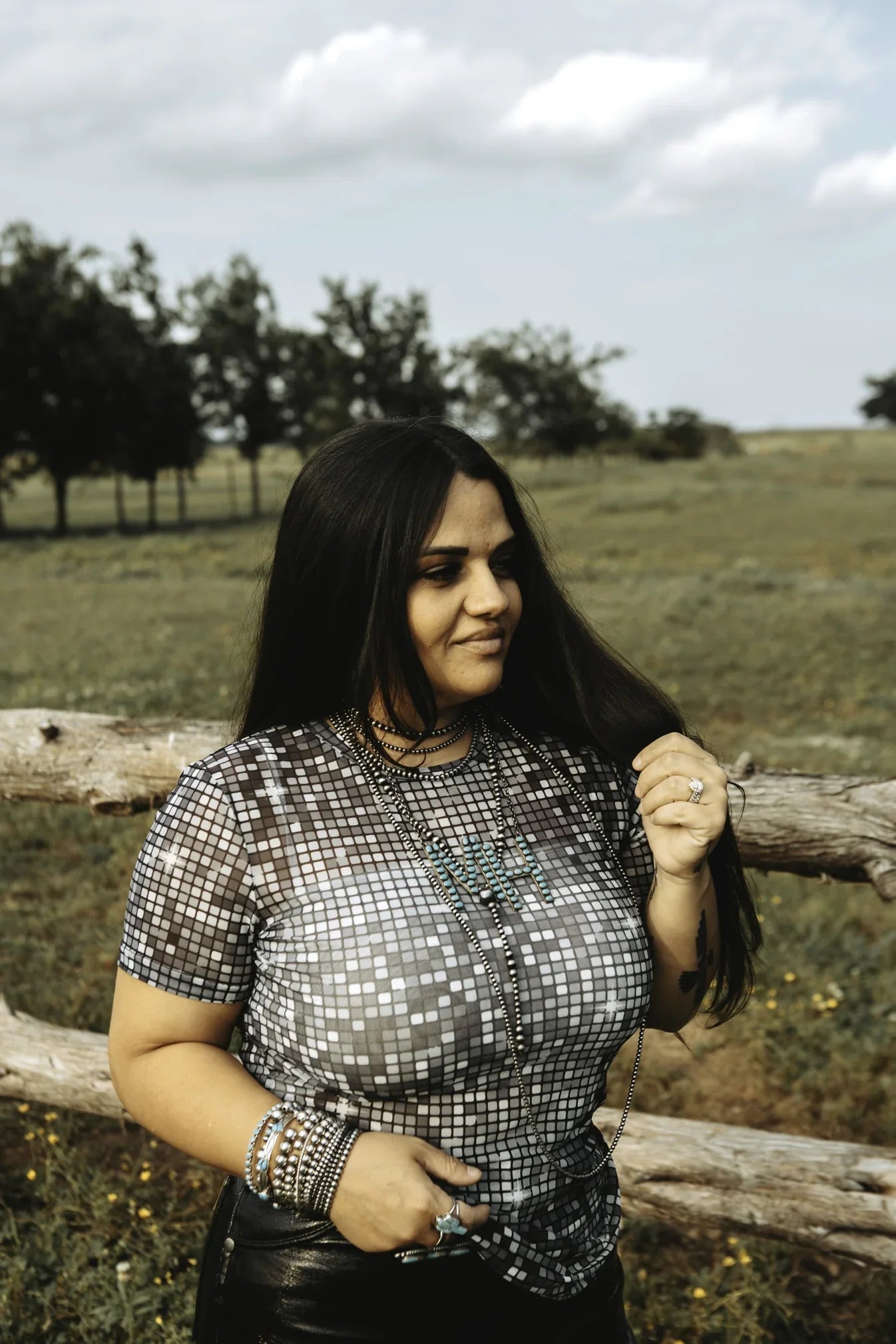 MANDOTOS Dolly Disco Mesh Tee With Built In Liner Breathable Mesh Stretch Fit Top Red Road Rae'sd Boutique