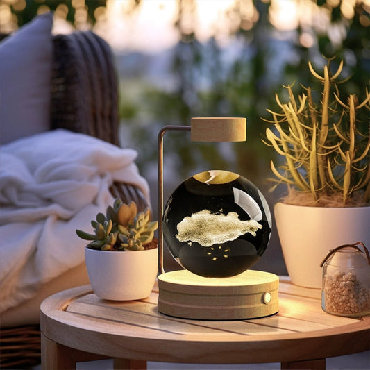 Crystal Ball Cosmic Dinosaur Indoor Night Light USB Power Warm Bedside Light Birthday Gift Night Lamp MANDOTOS