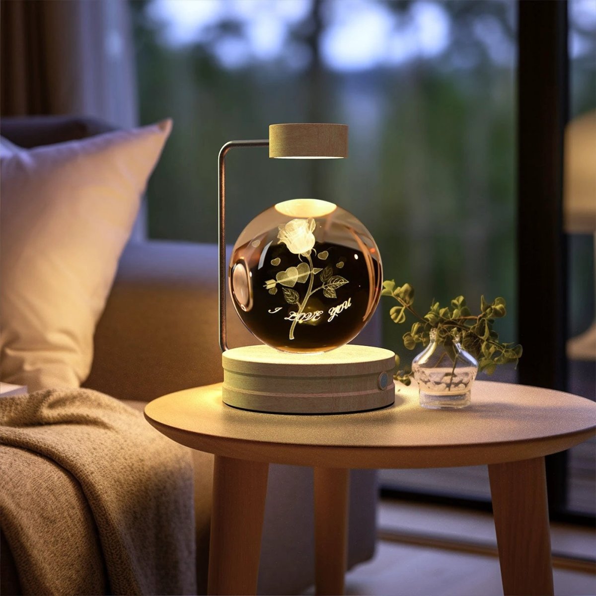 Crystal Ball Cosmic Dinosaur Indoor Night Light USB Power Warm Bedside Light Birthday Gift Night Lamp MANDOTOS
