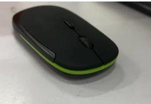 Mandotos wireless laptop mouse with ergonomic design and adjustable scroll wheel, black color, compact and portable.