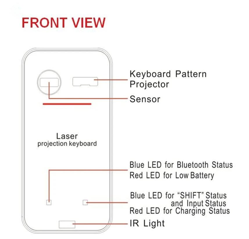 LEING FST Virtual Laser Keyboard Bluetooth Wireless Projector Phone Keyboard For Computer Pad Laptop With Mouse Function MANDOTOS