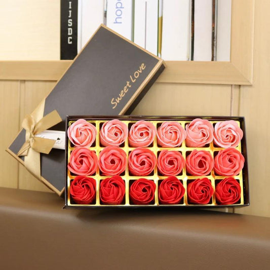 Mandotos 18 rose gradient soap flower bouquet with handmade pink soap roses, perfect gift set, natural and vibrant floral display