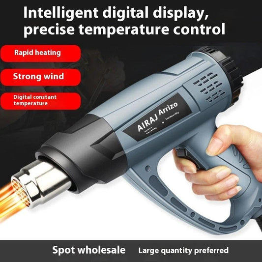 Mandotos digital display heat gun with 2500W power, featuring a digital control panel and ergonomic handle for versatile use.