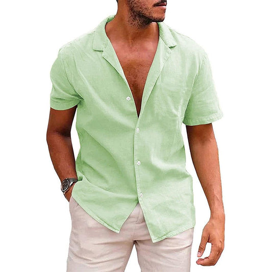Men's Casual Beach Shirt - Short Sleeve Button Down for Effortless Summer Style MANDOTOS