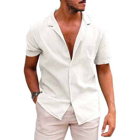 Men's Casual Beach Shirt - Short Sleeve Button Down for Effortless Summer Style MANDOTOS