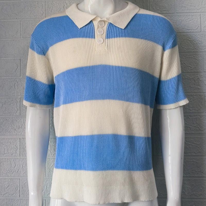 Mens Clothing Summer Fashion Lapel Sweater Short Sleeve Men Clothing Men Wears MANDOTOS
