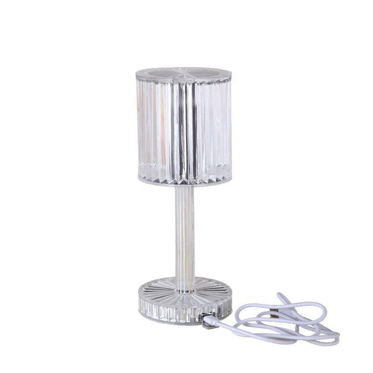 Mandotos crystal table lamp with diamond design, warm LED lighting, ideal for home decor and romantic gift ambiance.