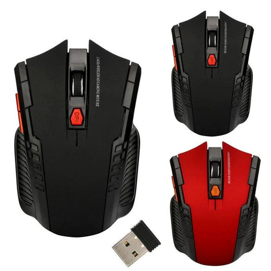 Mandotos gaming wireless mouse with ergonomic design, 2.4G wireless connection, featuring multiple buttons and a sleek black finish.