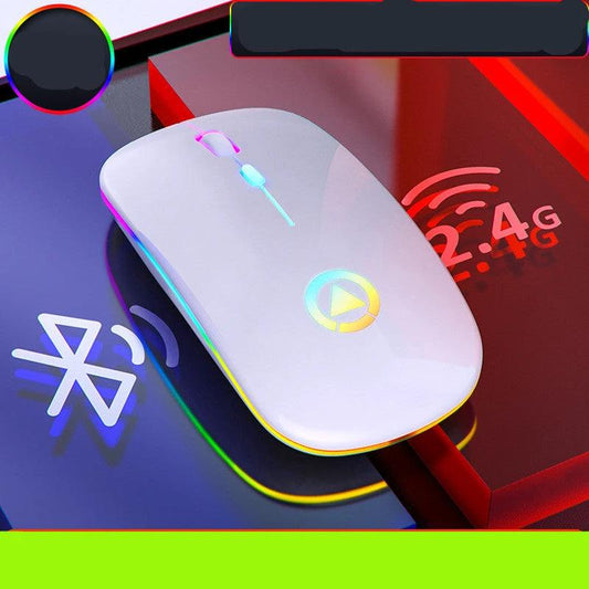 Mandotos wireless charging Bluetooth mouse with ergonomic design and sleek black finish, featuring multiple button controls.