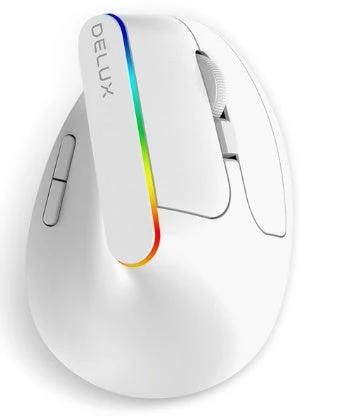 Wireless MANDOTOS mouse with ergonomic design, black exterior, and USB receiver for smooth computer navigation.