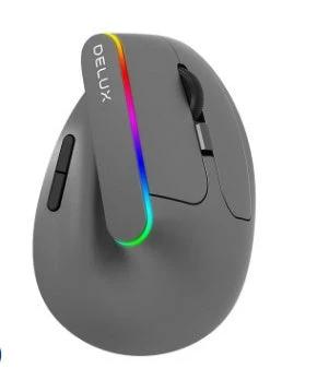 Wireless MANDOTOS mouse with ergonomic design and black finish, featuring a scroll wheel and two side buttons.