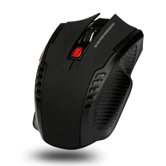 Wireless MANDOTOS mouse with ergonomic design and adjustable scroll wheel on a plain background.
