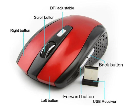 Mandotos wireless office computer mouse, sleek black design, suitable for office work and computer use, lightweight and ergonomic.