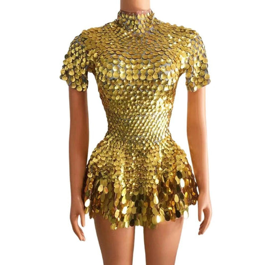 Women's Fashionable Sequins Dazzling Daily Trend Party Zipper Gorgeous Skirt MANDOTOS