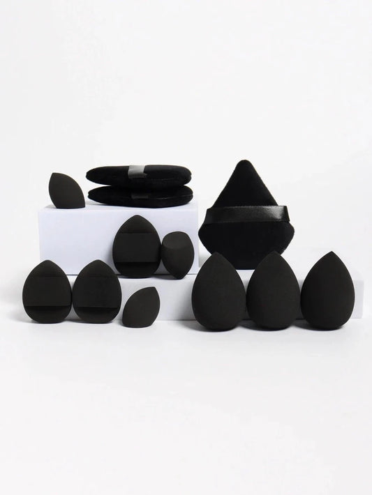 12 Piece All Purpose Makeup Sponge Set with Loose Powder Puffs Mini Air Cushion Puffs Beauty Eggs and Mini Beauty Sponges - MANDOTOS