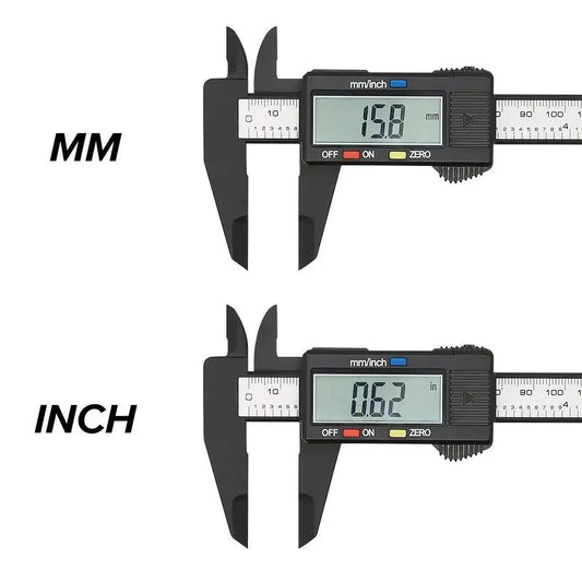 150mm 100mm Electronic Digital Caliper Carbon Fiber Dial Vernier Caliper Gauge Micrometer Measuring Tool Digital Ruler MANDOTOS