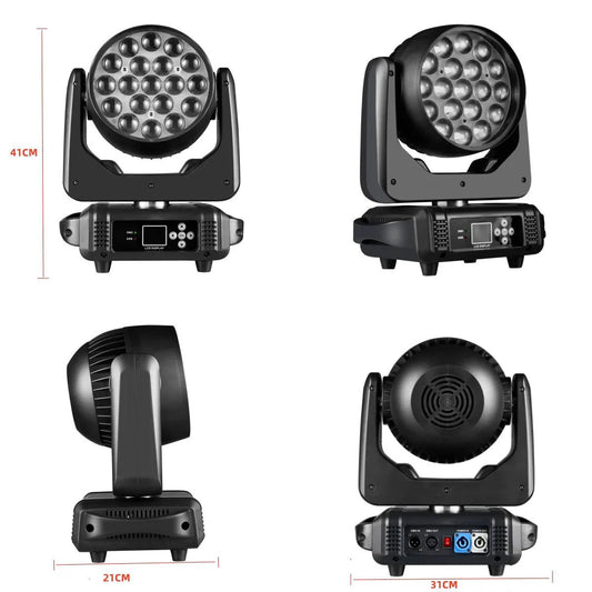 19x15W RGBW LED Moving Head Light - DMX512 Stage Lighting - MANDOTOS