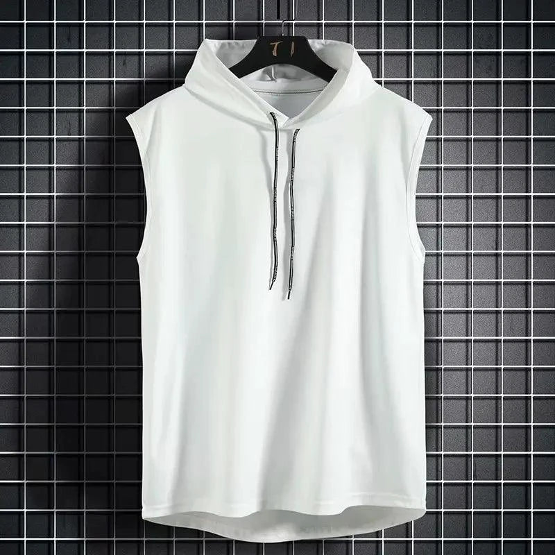 Mandotos 2026 Brand men's hip hop tank top in black, featuring bold graphic design and sleeveless style for casual wear.