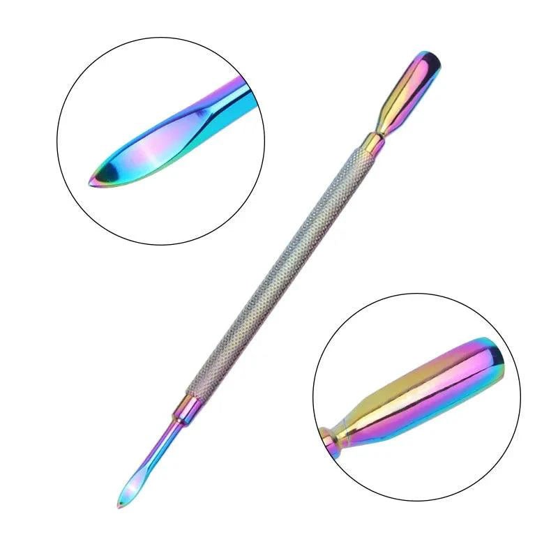 4 Pcs/Set Professional Stainless Steel Nail Cutter Scissor Nippers Muti Function Cuticle Pusher Remover Nail Care Manicure Kits - MANDOTOS
