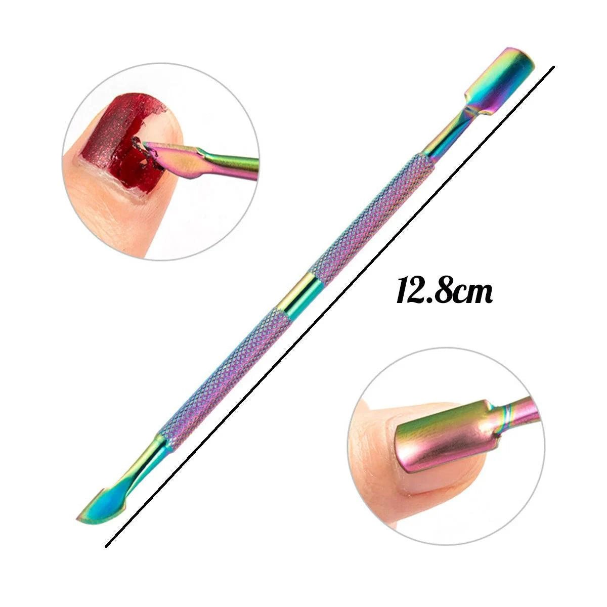 4 Pcs/Set Professional Stainless Steel Nail Cutter Scissor Nippers Muti Function Cuticle Pusher Remover Nail Care Manicure Kits - MANDOTOS