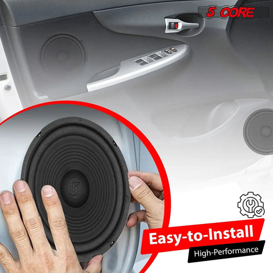 5Core 8 Inch Subwoofer Speaker 500W Peak 4 Ohm Replacement Car Bass Sub Woofer 2 Pcs - MANDOTOS