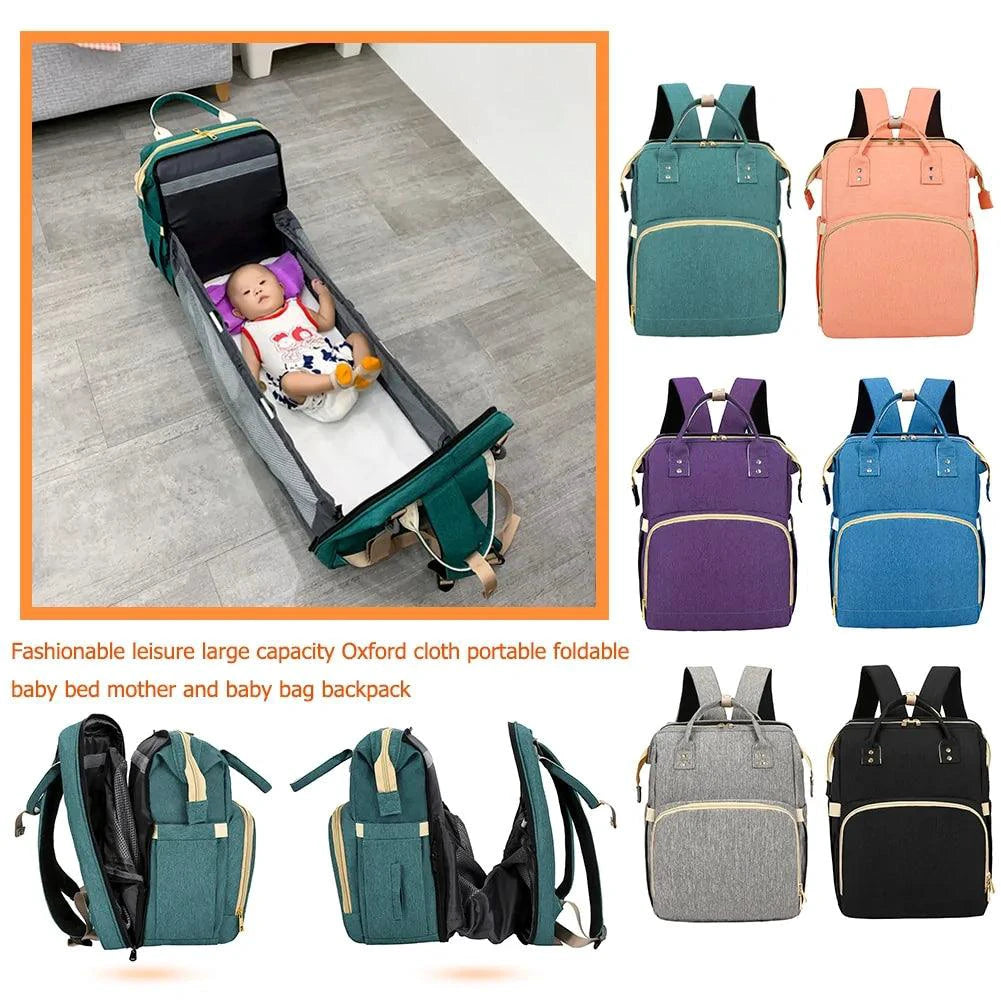 MANDOTOS all-in-one stroller diaper backpack with multiple compartments and adjustable straps, designed for parents on the go.
