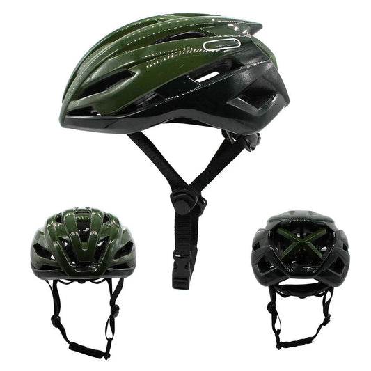 Mandotos men's road bike helmet with reflective surface for cycling, racing, and cyclocross safety during bicycle sports.