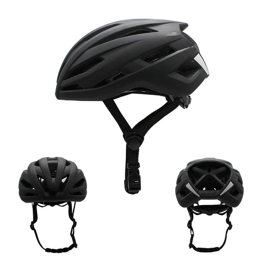 Mandotos men's reflective road bike helmet with aerodynamic design, cycling safety features, and time-trial racing style.