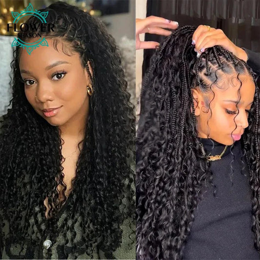 Bulk Human Hair For Braiding Wholesale Burmese Boho Braids Human Hair Extensions No Weft Double Drawn Curly Hair Bulk 3Bundles - MANDOTOS