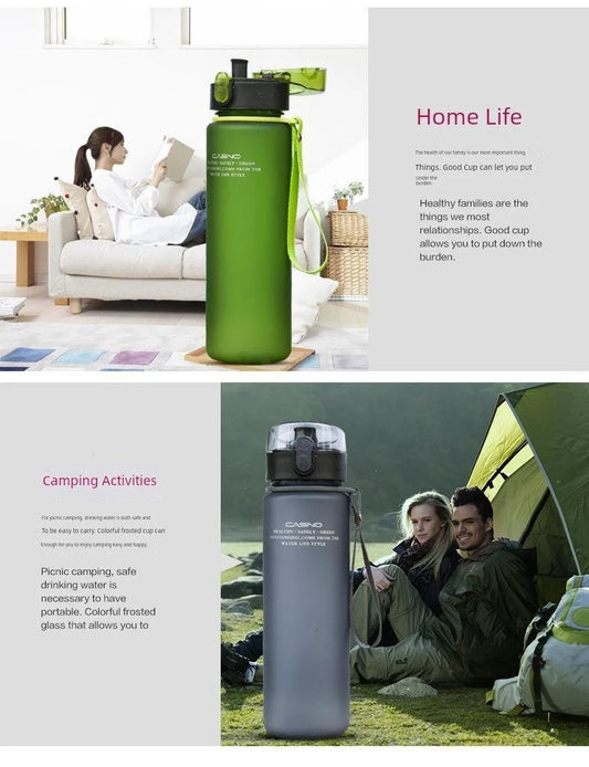 Casino Frosted Sports Water Bottle Plastic Portable Bottle With Lid For Men And Women - MANDOTOS