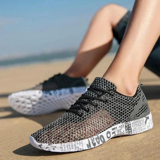 Casual Men's Shoes Breathable Sneakers Match Hollow Lace Board Shoes - MANDOTOS