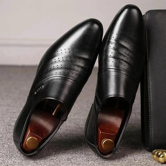 Casual pointed toe shoes men leather shoes men - MANDOTOS