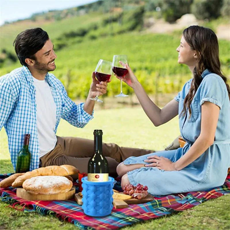 Mandotos chic oversized wine cooler with sleek design, perfect for keeping wine chilled in stylish home decor.