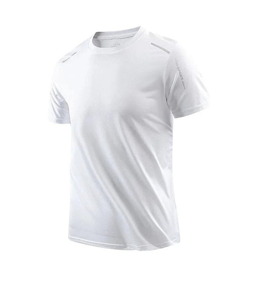 CHRLCK Men's Running Quick Drying T-shirts Breathable Hiking Fishing Tees Soft Elasticity Outdoor Sports Short Shirt Summer - MANDOTOS