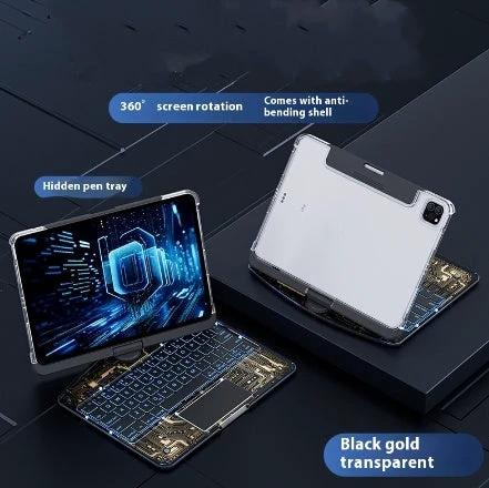 360 Swivel Keyboard Clear Case For IPad Smart Trackpad Bluetooth-compatible Keyboard Case Cover With Pen Slot - MANDOTOS