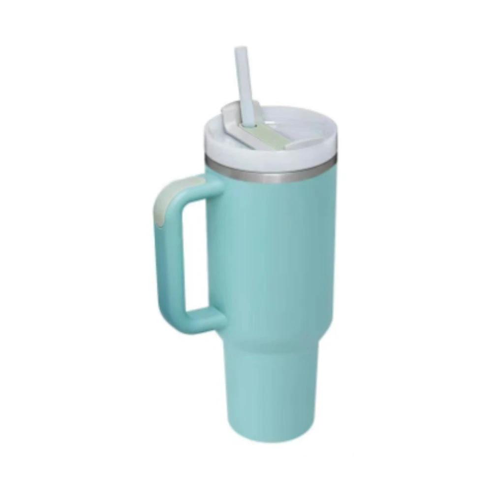 40 Oz Tumbler With Handle Straw Insulated, Stainless Steel Spill Proof Vacuum Coffee Cup Tumbler With Lid Tapered Mug Gifts For Valentine Lover Suitable For Car Gym Office Travel - MANDOTOS